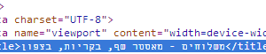 צילום מסך TITLE קוד כותרת האתר